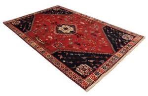 Tappeto Shiraz Stilizzato Rosso Blu Scuro 177x280 Cm