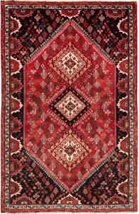 Tappeto Shiraz Stilizzato Rosso Nero 176x270 Cm
