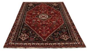 Tappeto Shiraz Stilizzato Rosso Nero 174x274 Cm