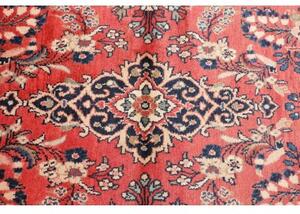 Tappeto Hamadan Stilizzato Rosso Mattone Blu Scuro Corsia 110x418 Cm