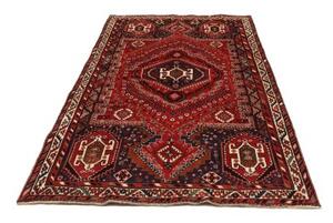 Tappeto Shiraz Geometrico Rosso Blu Scuro 164x270 Cm