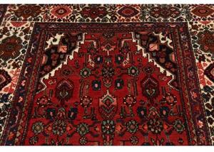 Tappeto Hosseinabad Stilizzato Rosso Ruggine Blu Notte Corsia 137x350 Cm