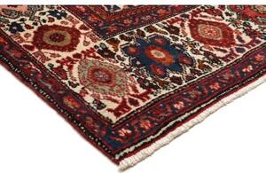 Tappeto Hosseinabad Stilizzato Rosso Ruggine Blu Notte Corsia 137x350 Cm