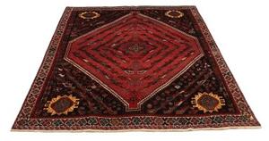 Tappeto Shiraz Stilizzato Rosso Scuro Nero 177x240 Cm
