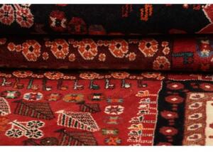 Tappeto Shiraz Stilizzato Rosso Nero 176x270 Cm