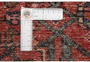 Tappeto Hosseinabad Stilizzato Rosso Ruggine Blu Notte Corsia 137x350 Cm