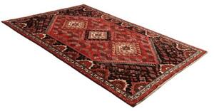 Tappeto Shiraz Stilizzato Rosso Nero 176x270 Cm