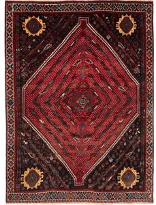 Tappeto Shiraz Stilizzato Rosso Scuro Nero 177x240 Cm