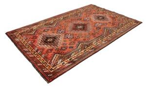 Tappeto Shiraz Geometrico Rosso Mattone Nero 160x250 Cm