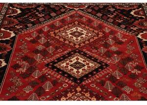 Tappeto Shiraz Stilizzato Rosso Nero 176x270 Cm
