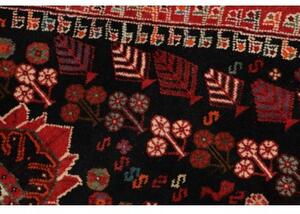 Tappeto Shiraz Stilizzato Rosso Nero 176x270 Cm