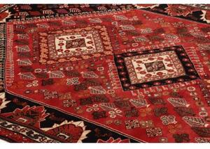 Tappeto Shiraz Stilizzato Rosso Nero 176x270 Cm