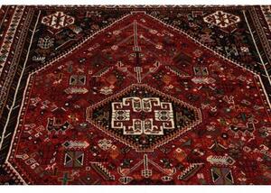 Tappeto Shiraz Stilizzato Rosso Nero 174x274 Cm