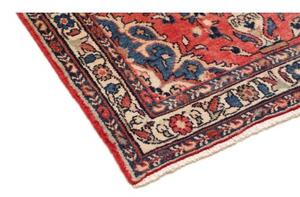 Tappeto Hamadan Stilizzato Rosso Mattone Blu Scuro Corsia 110x418 Cm