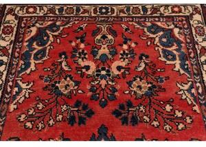 Tappeto Hamadan Stilizzato Rosso Mattone Blu Scuro Corsia 110x418 Cm
