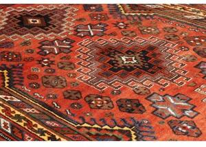 Tappeto Shiraz Geometrico Rosso Mattone Nero 160x250 Cm