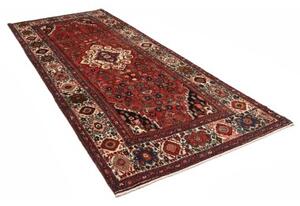 Tappeto Hosseinabad Stilizzato Rosso Ruggine Blu Notte Corsia 137x350 Cm