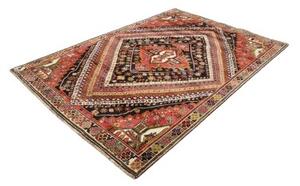 Tappeto Shiraz Stilizzato Rosso Nero 180x260 Cm