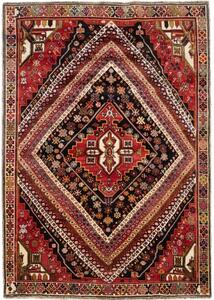 Tappeto Shiraz Stilizzato Rosso Nero 180x260 Cm