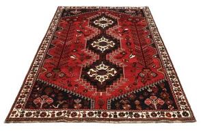 Tappeto Shiraz Stilizzato Rosso Mattone Blu Scuro 173x259 Cm