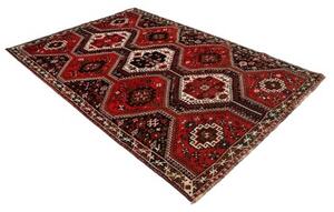 Tappeto Shiraz Geometrico Rosso Nero 175x267 Cm