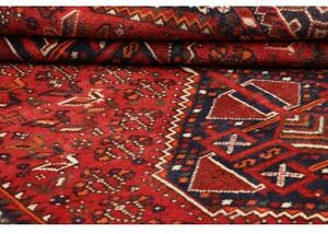 Tappeto Shiraz Fine Stilizzato Rosso Ruggine Blu Scuro 155x259 Cm