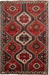 Tappeto Shiraz Geometrico Rosso Nero 175x267 Cm