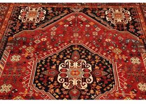 Tappeto Shiraz Fine Stilizzato Rosso Blu Scuro 158x263 Cm