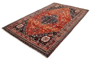 Tappeto Shiraz Stilizzato Rosso Mattone Blu Scuro 170x272 Cm