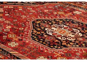 Tappeto Shiraz Fine Stilizzato Rosso Blu Scuro 158x263 Cm