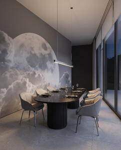 Carta da parati Luna piena sulle nuvole, Cieli e nuvole, Effetto 3D - Tapeko.it