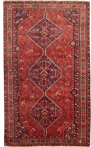Tappeto Shiraz Fine Stilizzato Rosso Ruggine Blu Scuro 155x259 Cm