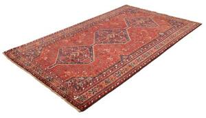 Tappeto Shiraz Fine Stilizzato Rosso Ruggine Blu Scuro 155x259 Cm
