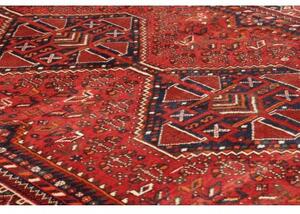 Tappeto Shiraz Fine Stilizzato Rosso Ruggine Blu Scuro 155x259 Cm