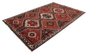 Tappeto Shiraz Geometrico Rosso Nero 175x267 Cm