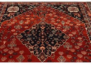 Tappeto Shiraz Stilizzato Rosso Mattone Blu Scuro 170x272 Cm