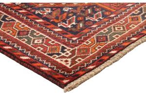 Tappeto Shiraz Fine Stilizzato Rosso Ruggine Blu Scuro 155x259 Cm
