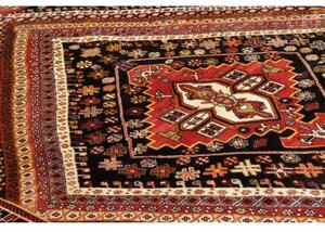 Tappeto Shiraz Stilizzato Rosso Nero 180x260 Cm