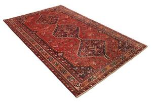Tappeto Shiraz Fine Stilizzato Rosso Ruggine Blu Scuro 155x259 Cm