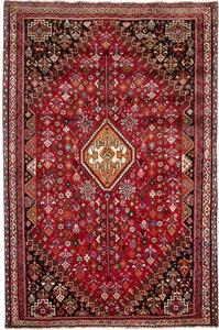 Tappeto Shiraz Stilizzato Rosso Nero 185x280 Cm