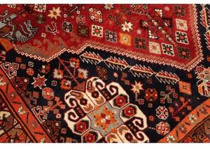 Tappeto Shiraz Fine Stilizzato Rosso Blu Scuro 158x263 Cm