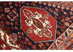 Tappeto Shiraz Geometrico Rosso Mattone Blu Scuro 187x283 Cm