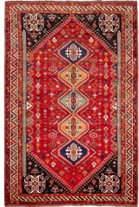 Tappeto Shiraz Stilizzato Rosso Blu Scuro 178x270 Cm