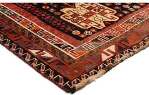 Tappeto Shiraz Fine Stilizzato Rosso Ruggine Nero Carbone 160x260 Cm
