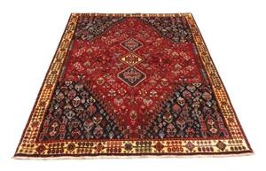 Tappeto Shiraz Fine Stilizzato Rosso Scuro Blu Scuro 162x238 Cm
