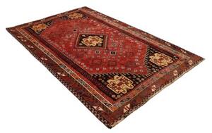 Tappeto Shiraz Fine Stilizzato Rosso Ruggine Nero Carbone 160x260 Cm