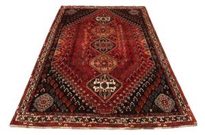 Tappeto Shiraz Stilizzato Rosso Scuro Nero 167x273 Cm