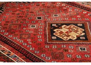 Tappeto Shiraz Fine Stilizzato Rosso Ruggine Nero Carbone 160x260 Cm