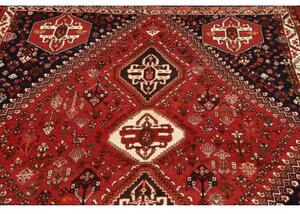 Tappeto Shiraz Geometrico Rosso Mattone Blu Scuro 187x283 Cm