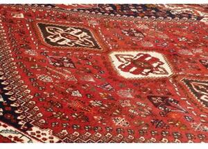 Tappeto Shiraz Geometrico Rosso Mattone Blu Scuro 187x283 Cm